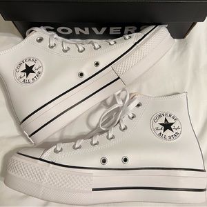 Platform Leather High Top Converse